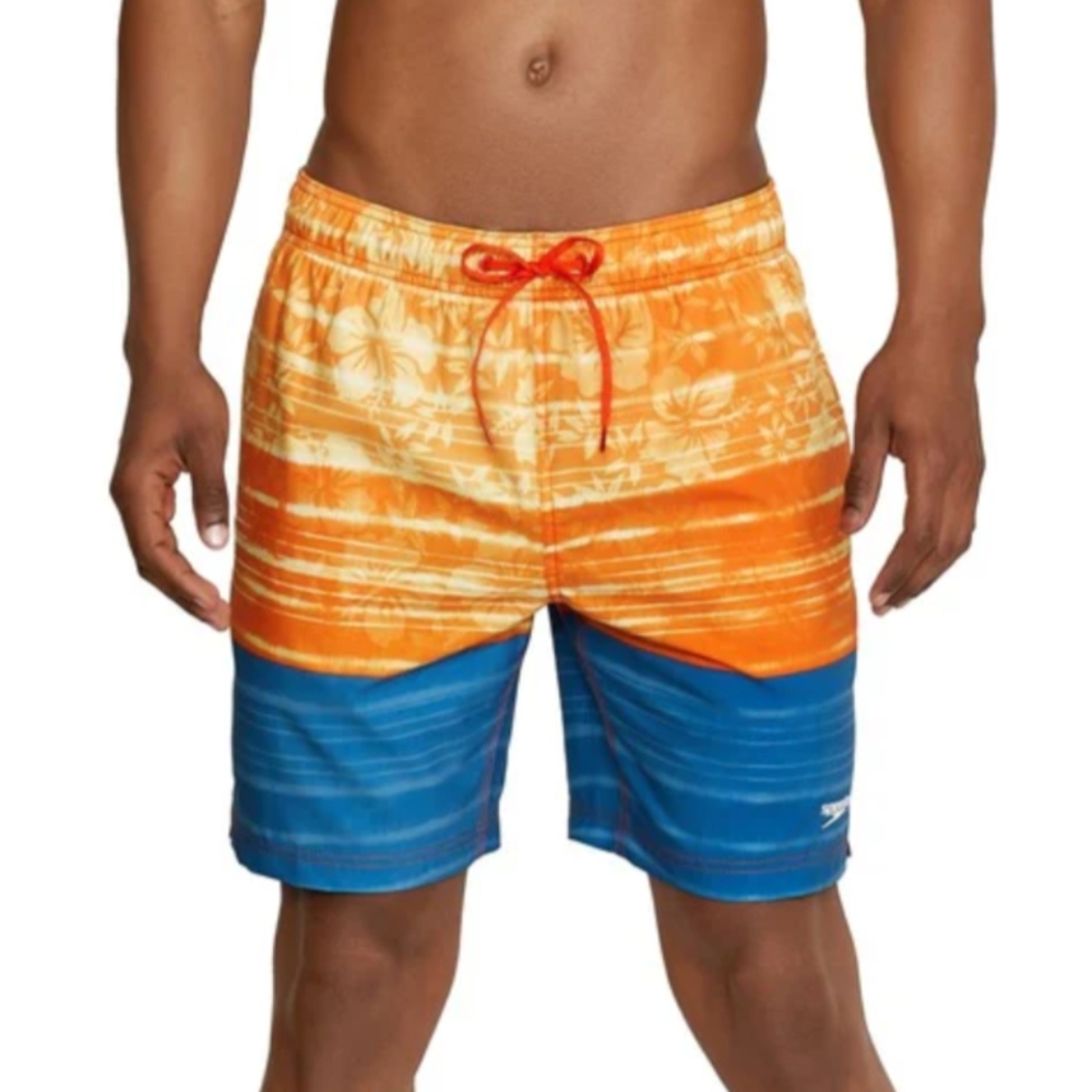 Speedo Eco Tropical Print Swim Trunks w/ UPF 50 Protection Men's Sz Med NEW!